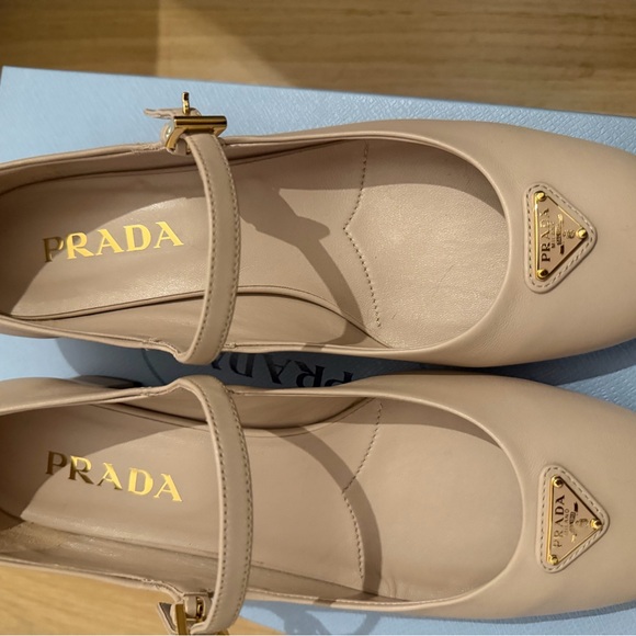 Prada Women's Beige Mary Jane Shoes - Picture 3 of 7